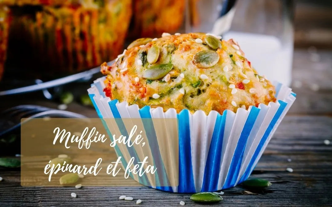 Muffin salé aux épinards, au fromage feta et aux graines