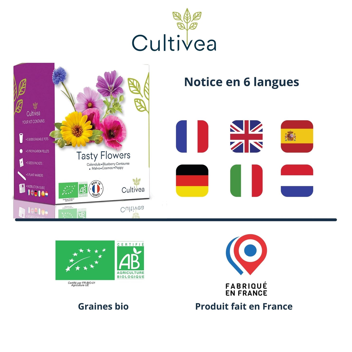 Mini Kit Fleurs Comestibles BIO*