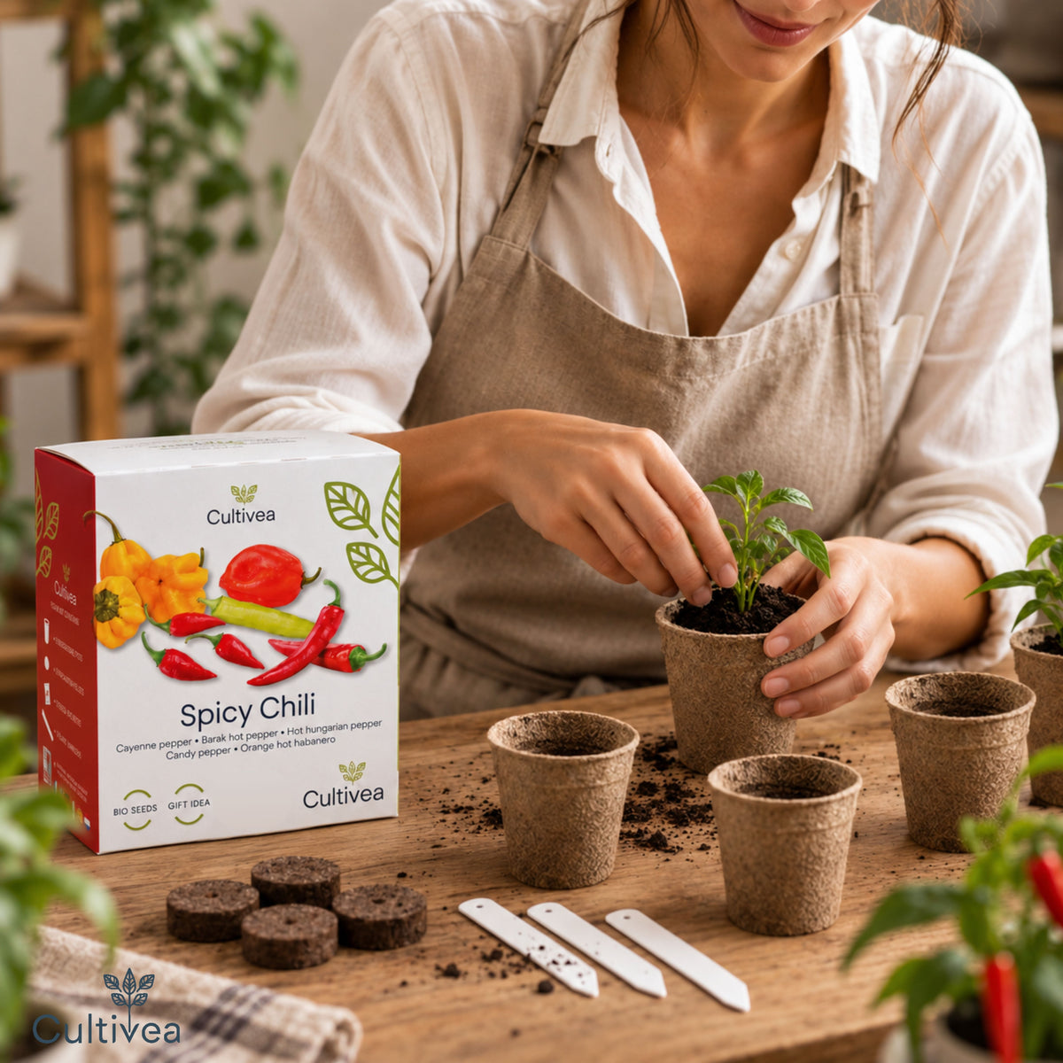 Mini Kit Prêt à pousser Piments BIO*