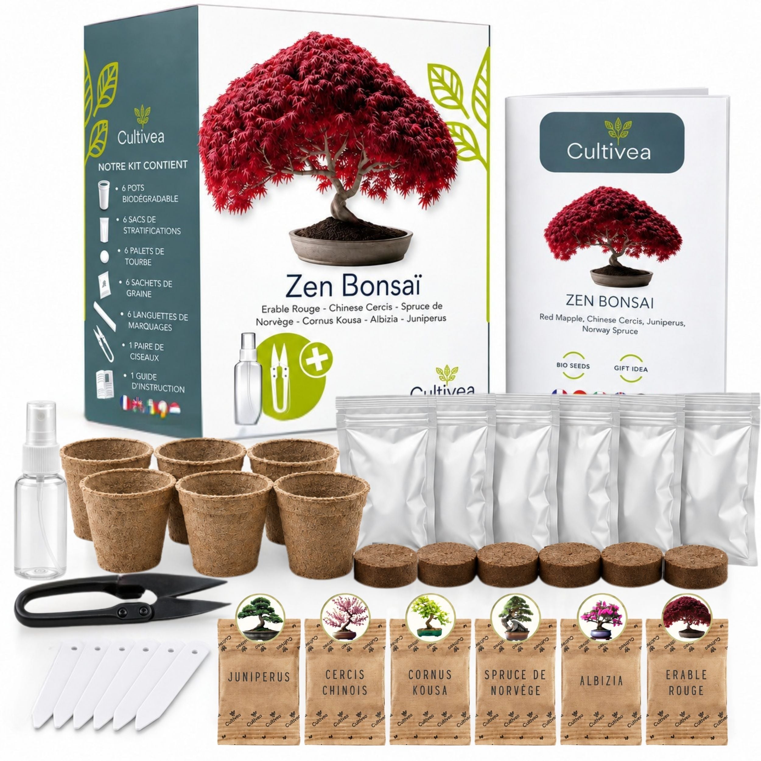 Bonsai Tree Kit with Seeds – Grow 6 Varieties | Cultivea