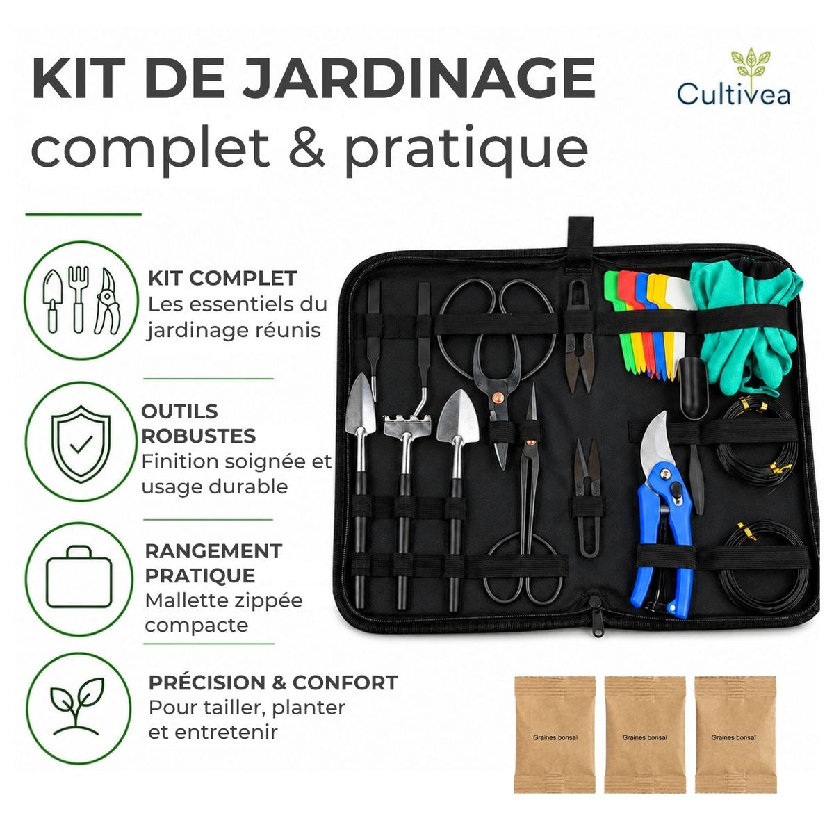 Malette 32 outils pour bonsai